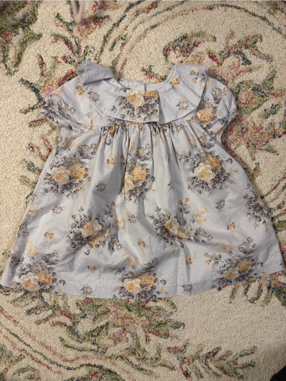 Floral Dress - Light Blue and Yellow